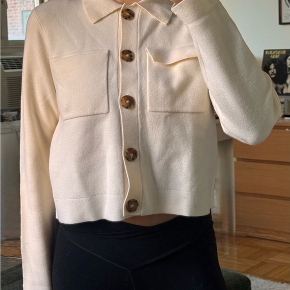 Sezane Betty Cardigan in Ecru - Picture 4 of 6